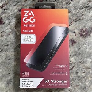 NEW ZAGG Glass Elite Screen Protector iPhone 15/16